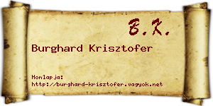 Burghard Krisztofer névjegykártya