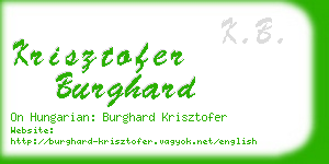 krisztofer burghard business card